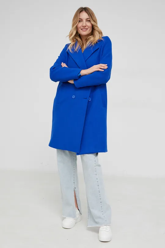niebieski Answear Lab - Płaszcz z wełną Damski