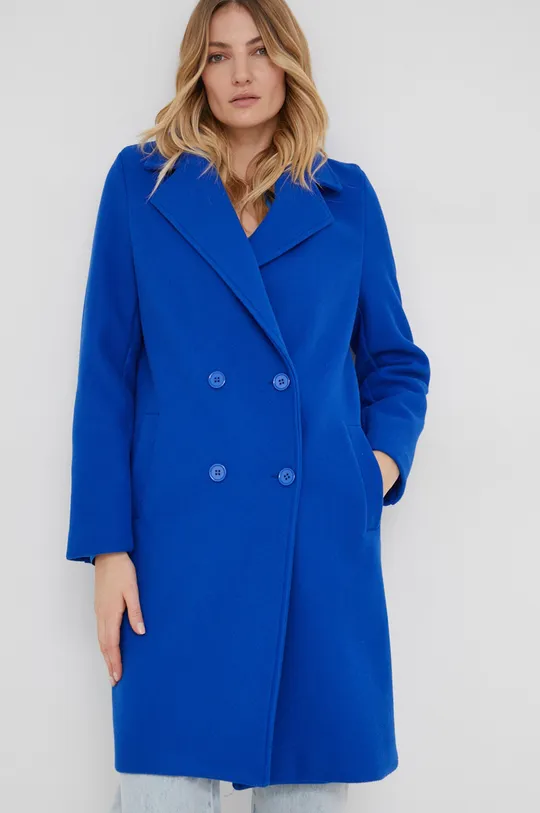 Answear Lab - Płaszcz z wełną niebieski