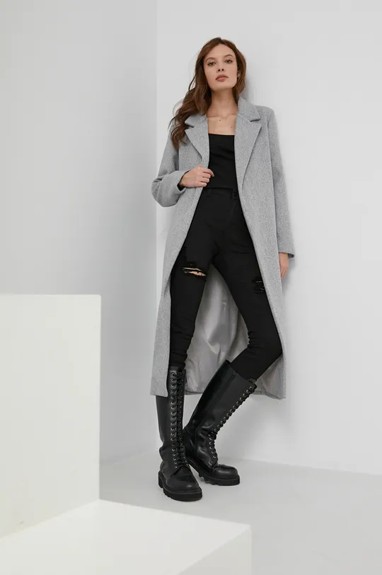 Пальто з вовною Answear Lab сірий