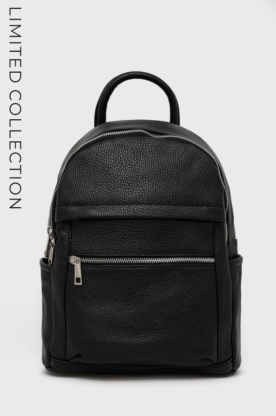 čierna Kožený ruksak Answear Lab x limitovaná festivalová kolekcia BE BRAVE Dámsky