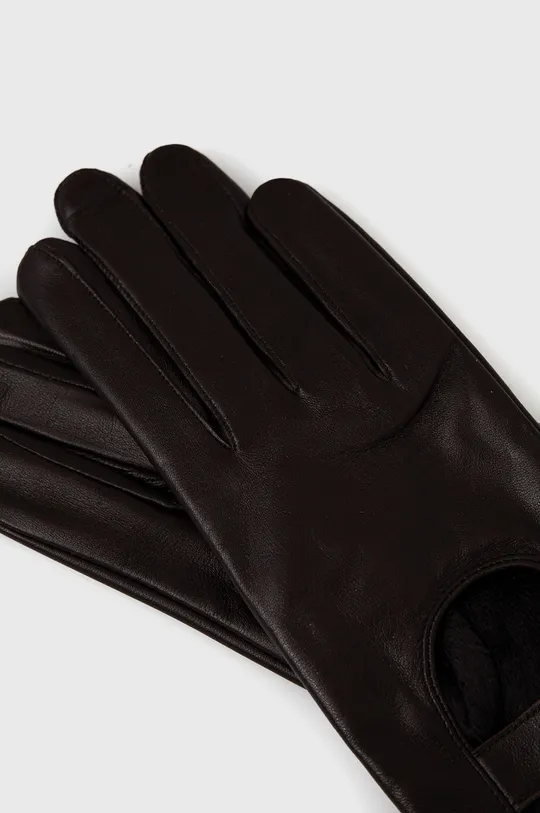Kožené rukavice Answear Lab hnedá