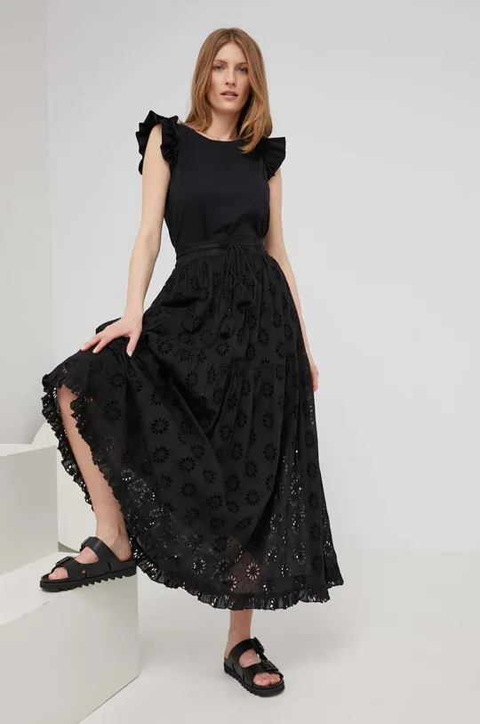 čierna Bavlnená sukňa Answear Lab Dámsky