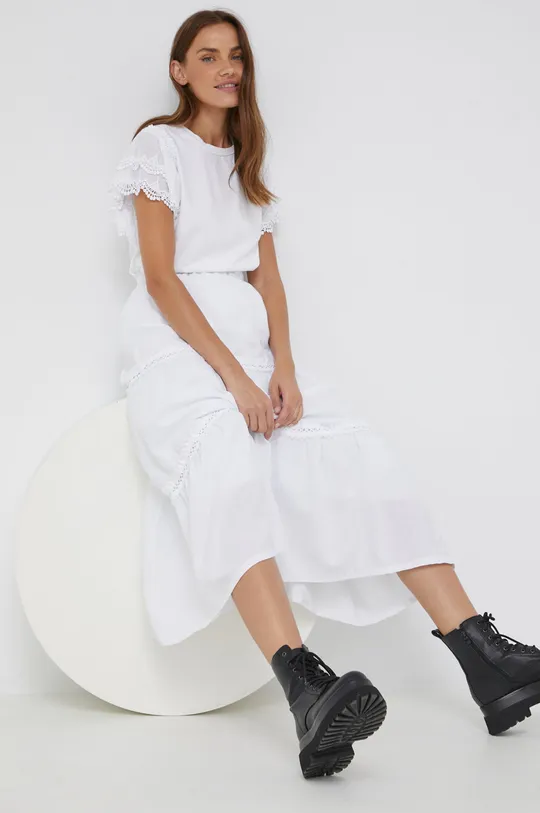 λευκό Βαμβακερή φούστα Answear Lab Γυναικεία