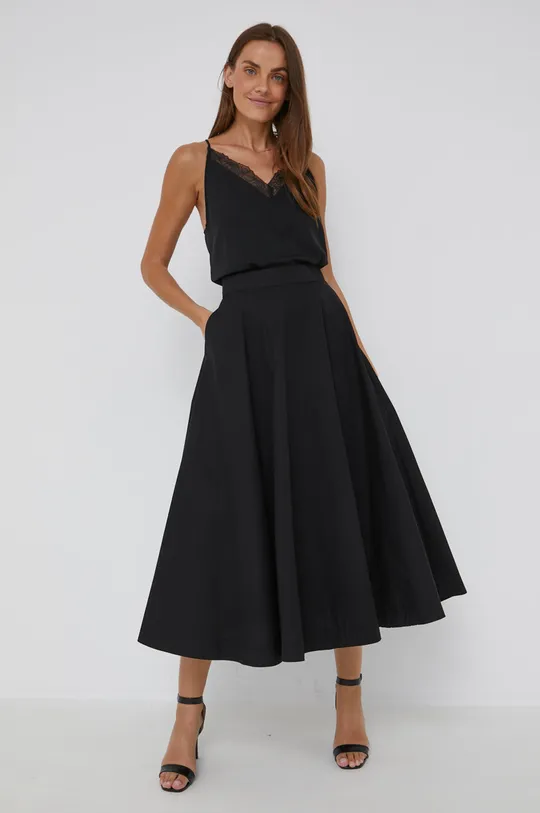 Βαμβακερή φούστα Answear Lab μαύρο