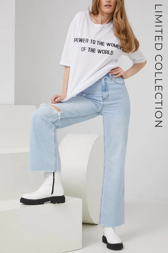 plava Traperice Answear Lab Premium Jeans x limitirana festivalska kolekcija Be Brave Ženski