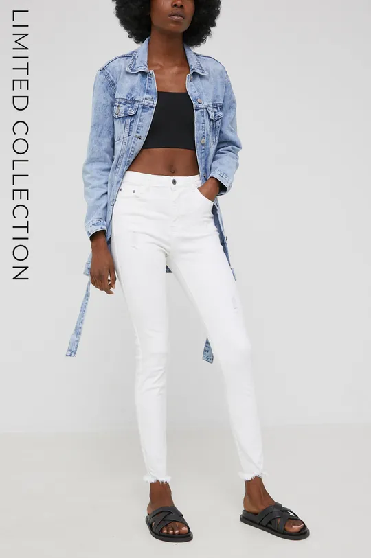 biały Answear Lab jeansy answear.LAB X limitowana kolekcja festiwalowa BE BRAVE Damski
