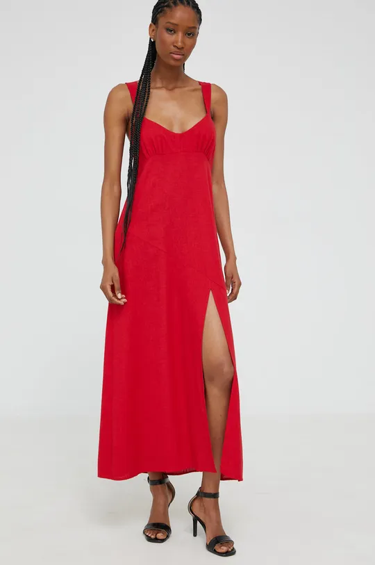 Βαμβακερό φόρεμα Answear Lab X limited festival collection BE BRAVE κόκκινο