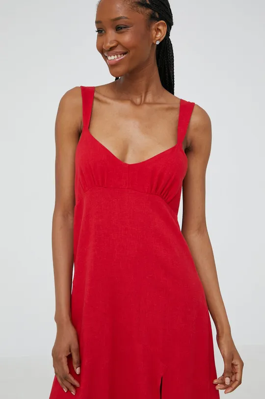 κόκκινο Βαμβακερό φόρεμα Answear Lab X limited festival collection BE BRAVE