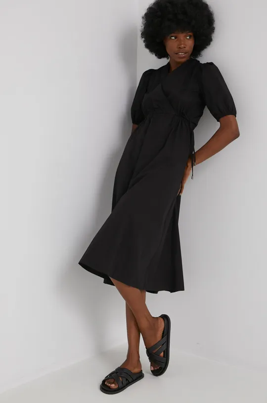 Answear Lab sukienka bawełniana answear.LAB X limitowana kolekcja festiwalowa BE BRAVE czarny