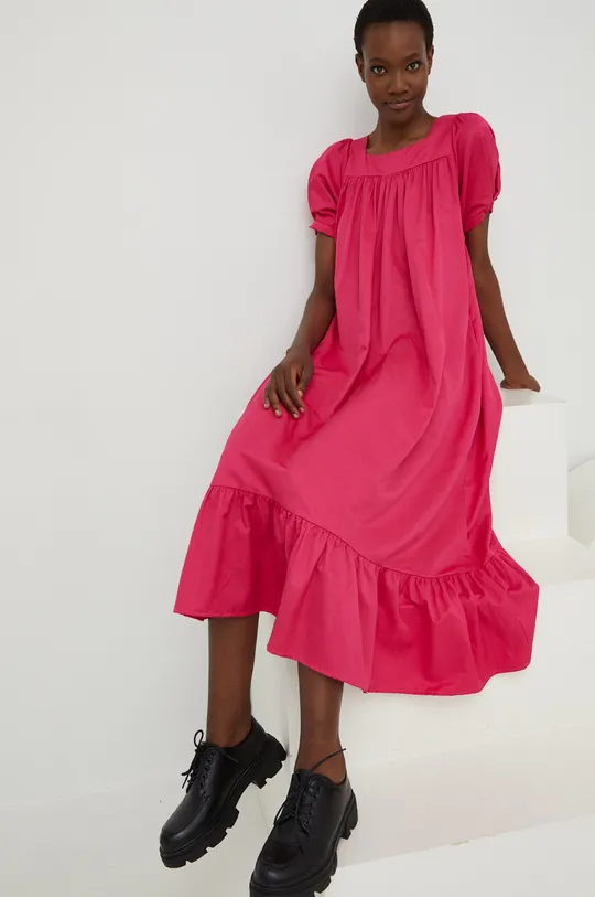 Bavlnené šaty Answear Lab ružová