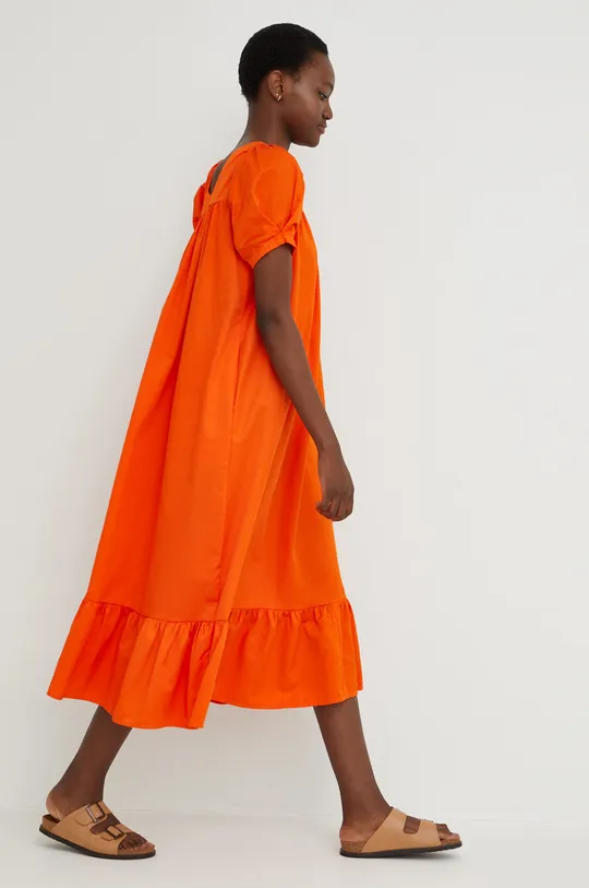 πορτοκαλί Βαμβακερό φόρεμα Answear Lab Γυναικεία