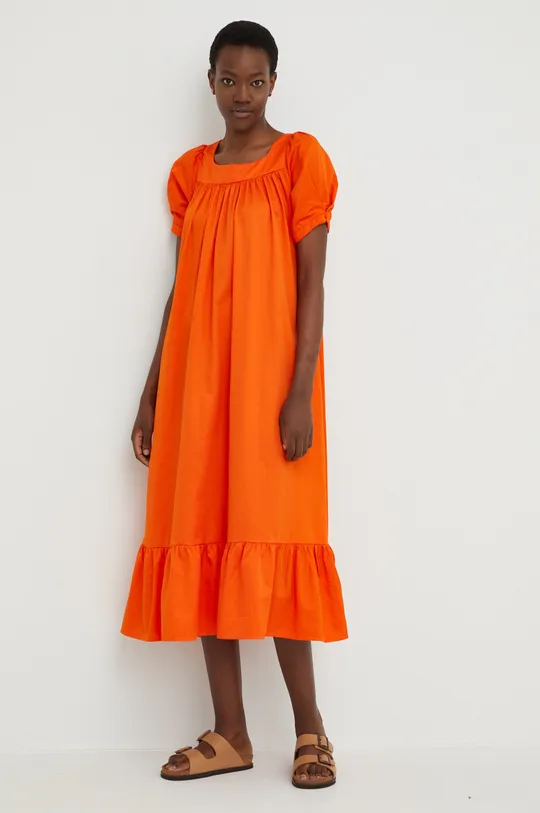 Бавовняна сукня Answear Lab помаранчевий