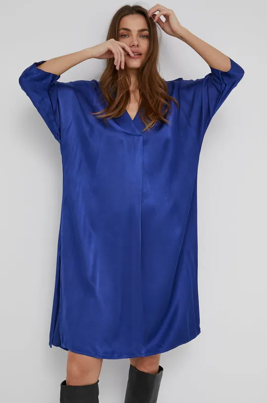 μπλε Answear Lab - Φόρεμα με μετάξι Γυναικεία