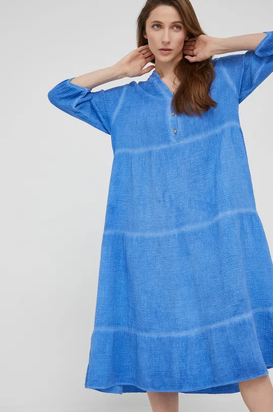 Bavlnené šaty Answear Lab modrá