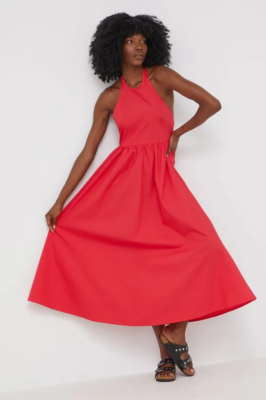 κόκκινο Βαμβακερό φόρεμα Answear Lab Γυναικεία