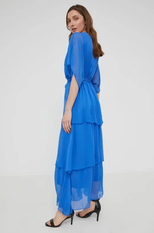 Μεταξωτό φόρεμα Answear Lab Silk μπλε