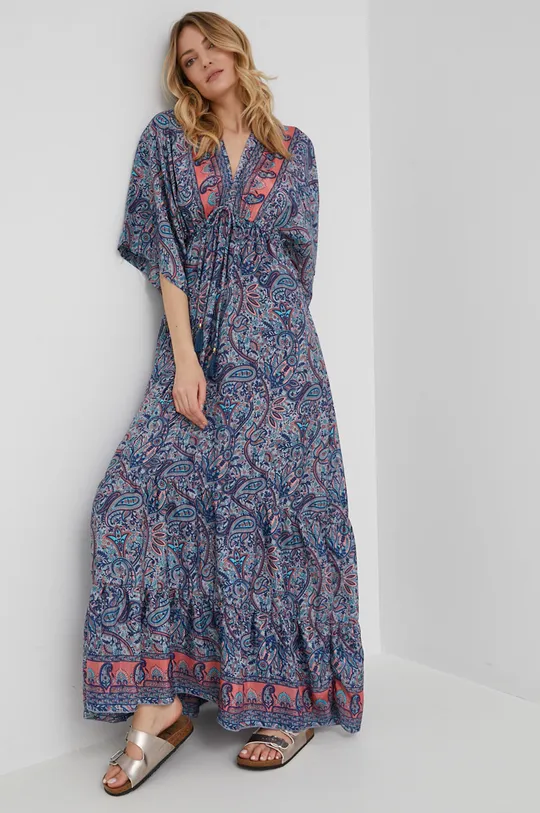 Svilena haljina Answear Lab x limitirana festivalska kolekcija Be Brave plava