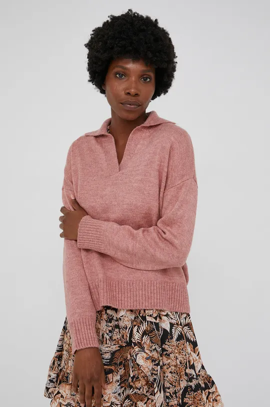 różowy Answear Lab Sweter z domieszką wełny Damski
