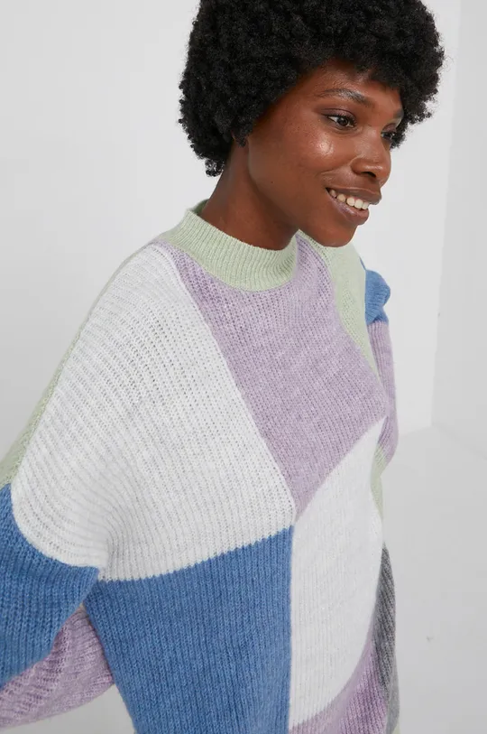turkusowy Answear Lab Sweter z domieszką wełny