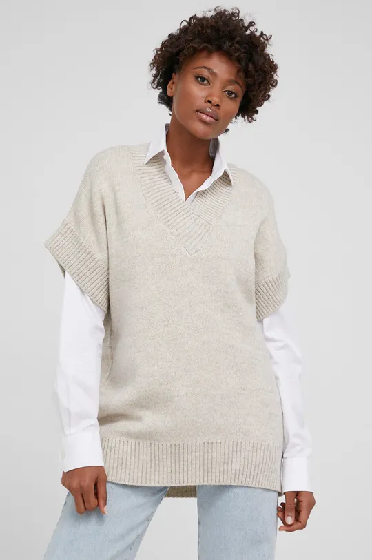 beżowy Answear Lab Sweter z wełną