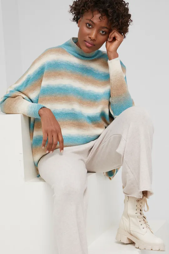 Answear Lab Sweter z wełną niebieski