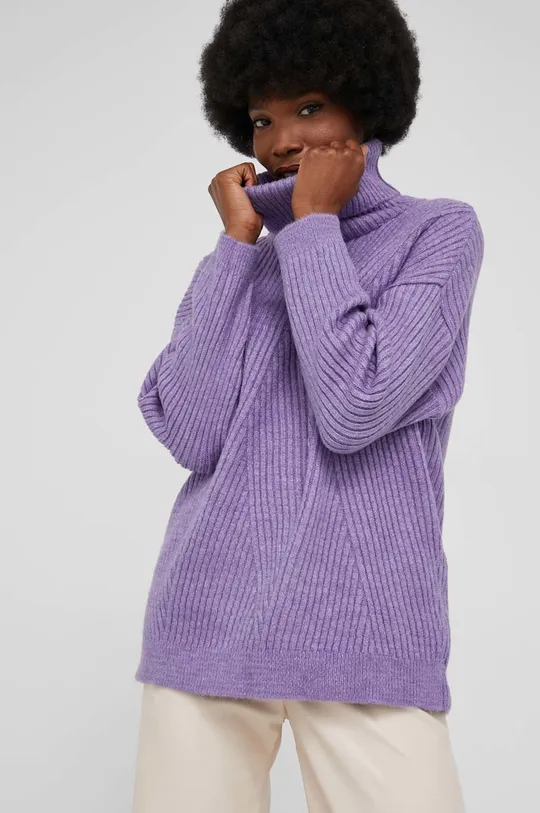fioletowy Answear Lab Sweter z wełną