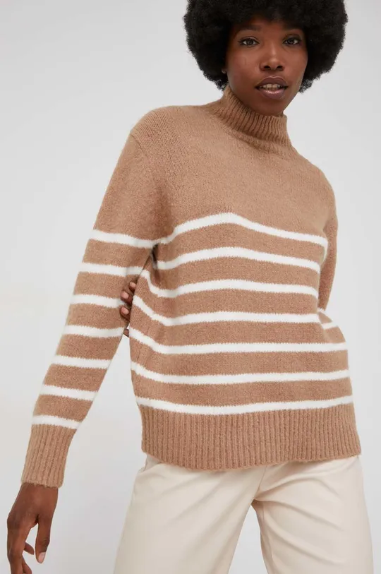 Vlnený sveter Answear Lab hnedá