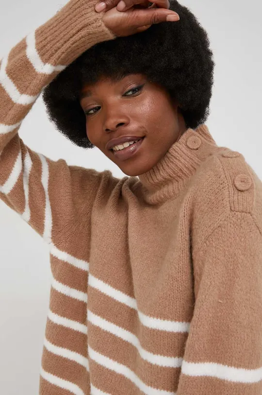 brązowy Answear Lab Sweter z wełną