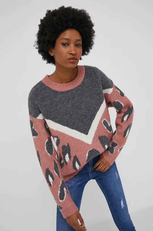 różowy Answear Lab Sweter z wełną Damski