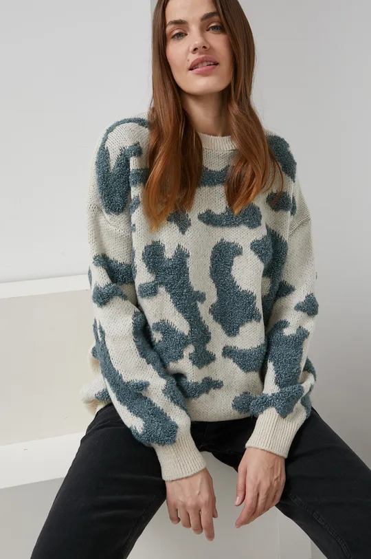 beżowy Answear Lab Sweter z wełną Damski
