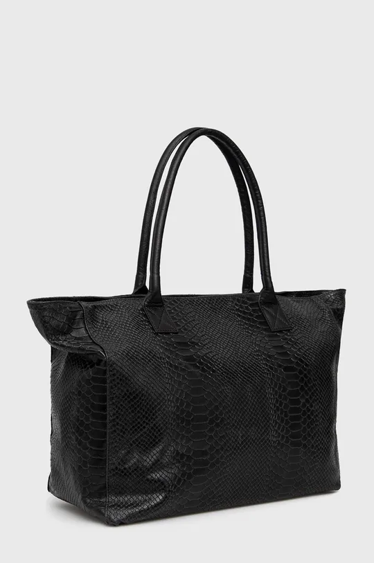 Answear Lab - Δερμάτινη τσάντα μαύρο
