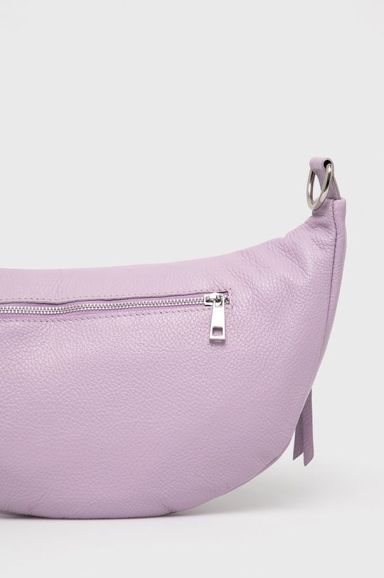 purpurová Kožená kabelka Answear Lab