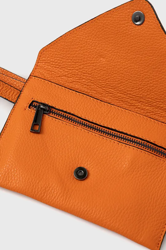 oranžová Kožená listová kabelka Answear Lab