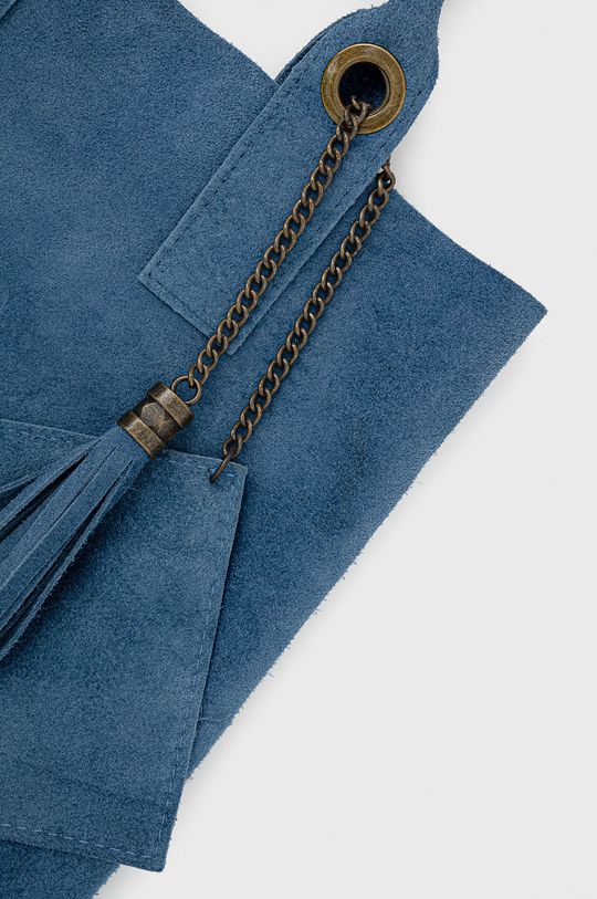 modrá Semišová kabelka Answear Lab x limitovaná festivalová kolekce BE BRAVE