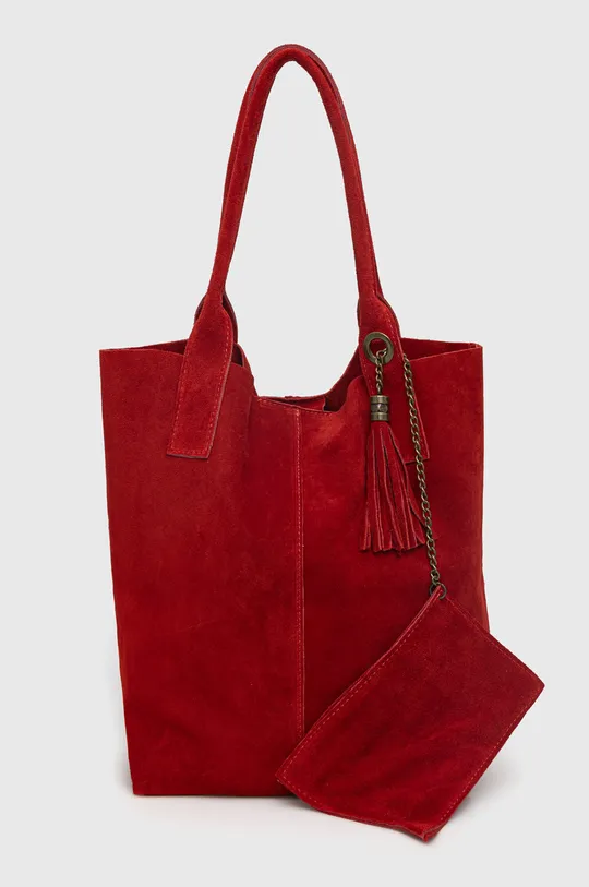 červená Semišová kabelka Answear Lab Dámsky