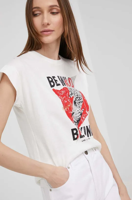 λευκό Βαμβακερό μπλουζάκι Answear Lab Γυναικεία