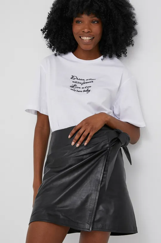 biela Bavlnené tričko Answear Lab x limitovaná kolekcia NO SHAME