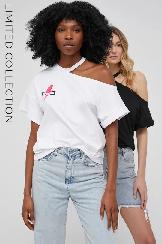λευκό Βαμβακερό μπλουζάκι Answear Lab X Limited collection No Shame No Fear Γυναικεία