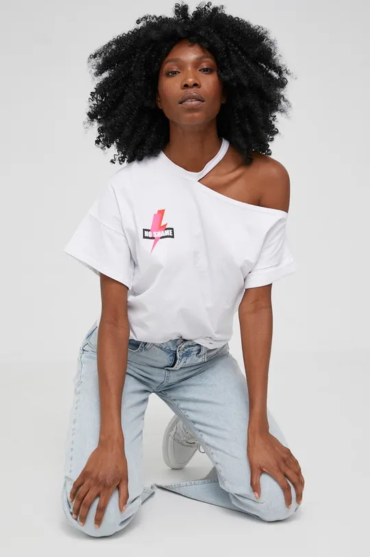 Βαμβακερό μπλουζάκι Answear Lab X Limited collection No Shame No Fear λευκό