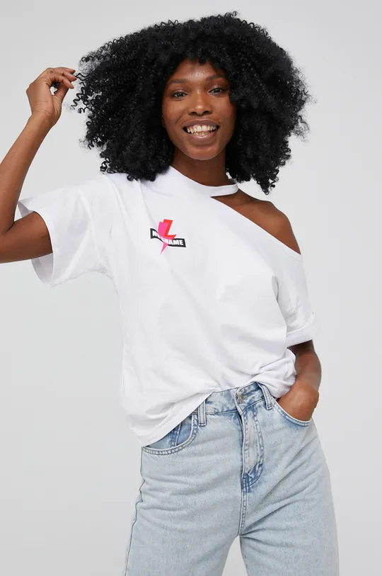 λευκό Βαμβακερό μπλουζάκι Answear Lab X Limited collection No Shame No Fear