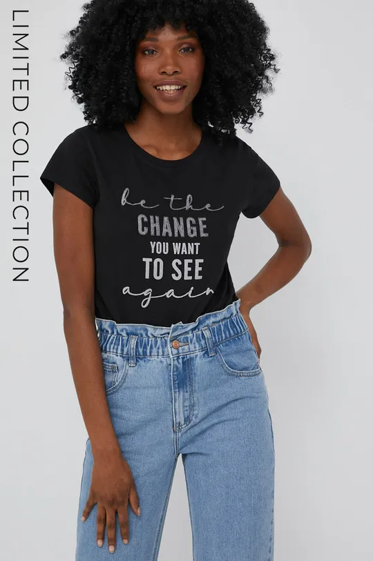 μαύρο Μπλουζάκι Answear Lab X Limited collection No Shame No Fear Γυναικεία