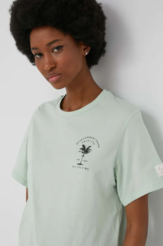 turkusowy Answear Lab t-shirt bawełniany