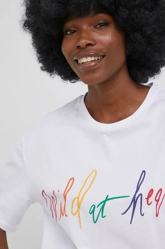 Βαμβακερό μπλουζάκι Answear Lab X limited festival collection BE BRAVE Γυναικεία