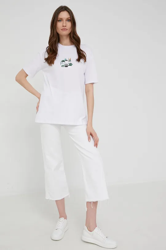 Bavlnené tričko Answear Lab biela