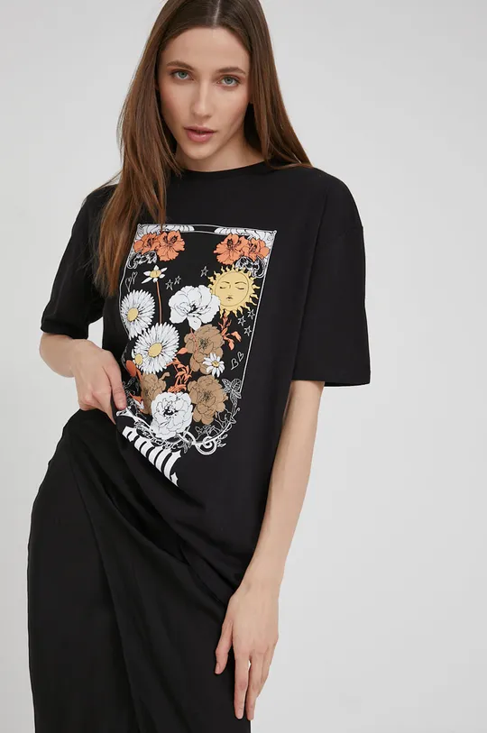 μαύρο Βαμβακερό μπλουζάκι Answear Lab Γυναικεία
