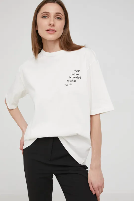 bijela Pamučna majica Answear Lab Ženski