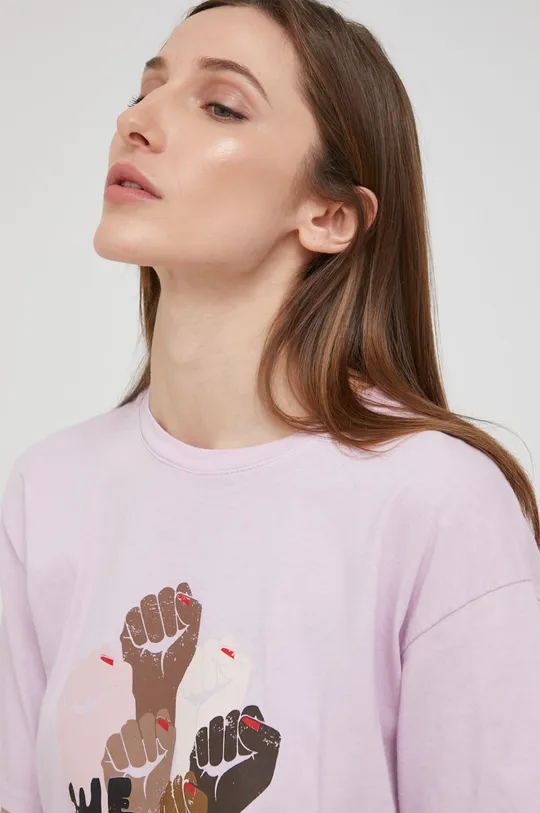 fialová Bavlnené tričko Answear Lab