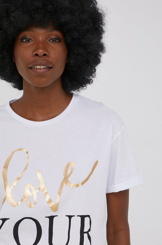 bílá Bavlněné tričko Answear Lab x limitovaná festivalová kolekce BE BRAVE
