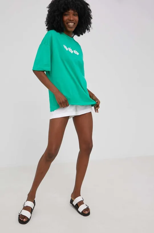 Bavlnené tričko Answear Lab zelená