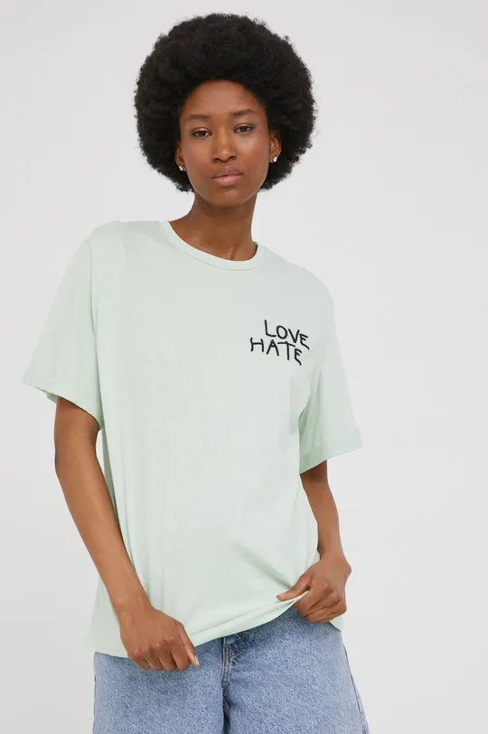 Answear Lab t-shirt bawełniany turkusowy
